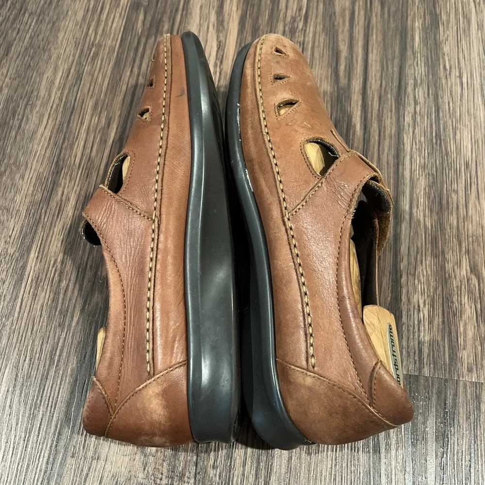 SAS Roamer Chestnut Brown Leather Mary Jane Comfort Shoes Size 11N Runs Smaller